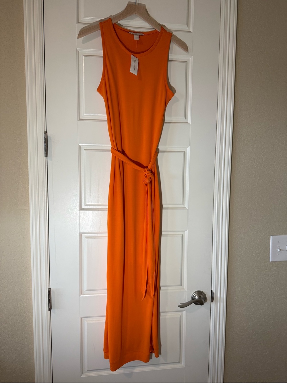 Banana Republic Orange Sleeveless Maxi with Waist Tie NWT XS